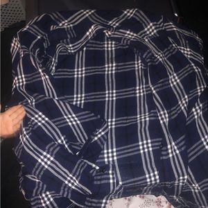 Blue plaid thin Long sleeve shirt